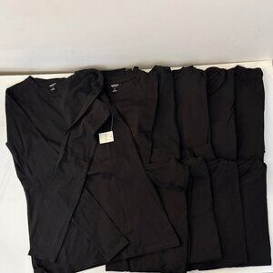 NWT Ardene 10-pack bundle of black cotton crew neck long sleeve shirts - Size S